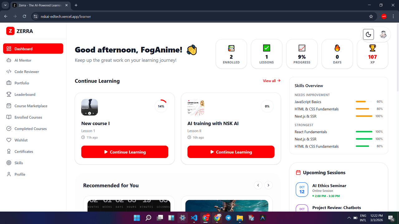 Zerra Dashboard Showcase