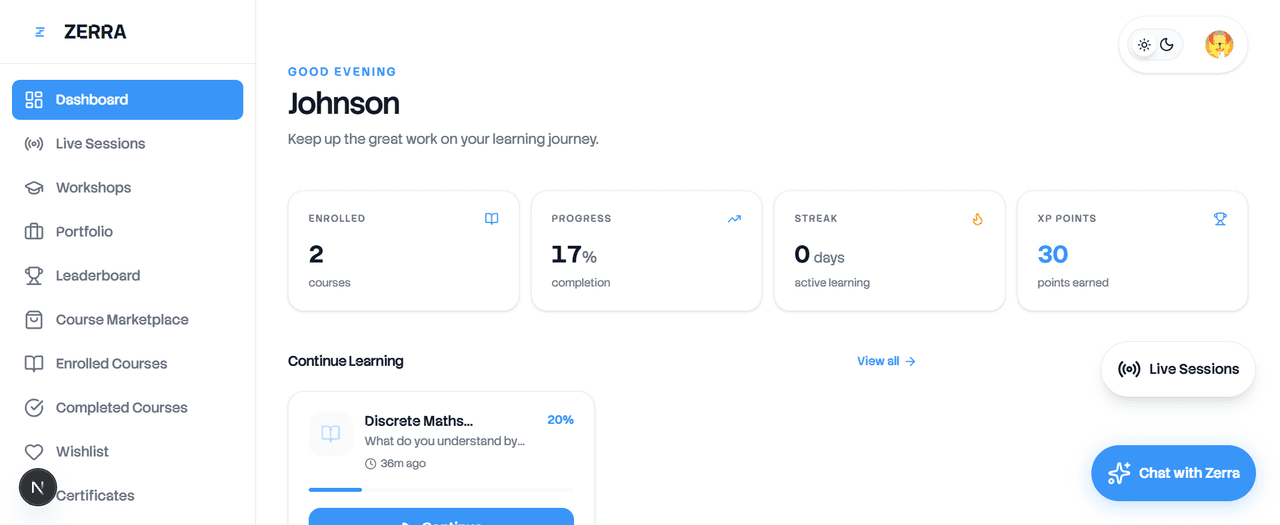 Zerra Dashboard Showcase